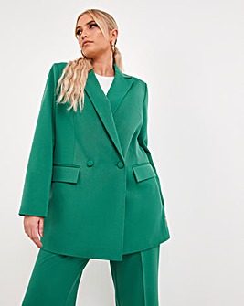 Green Tailored Double Breasted Blazer