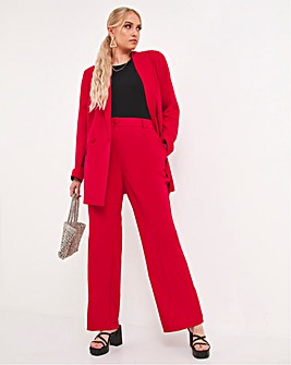 Red Relaxed Tailored Dad Trouser