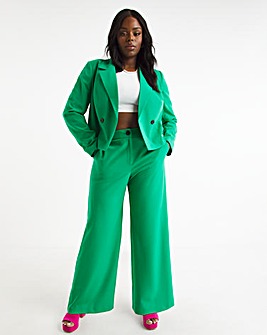 Green Relaxed Wide Leg Trousers