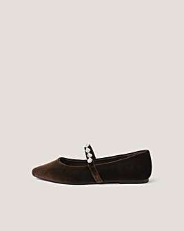 Monsoon Elia Embellished Velvet Pumps