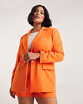 Orange Single Breasted Tailored Blazer