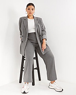Pinstripe Wide Leg Tailored Dad Trousers