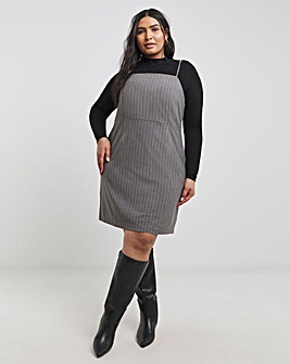 Pinstripe Tailored Pinafore Dress