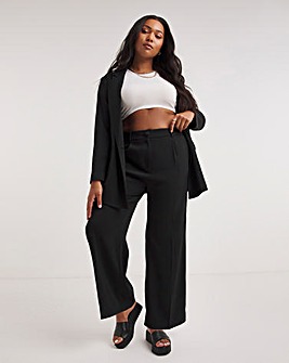 Black Tailored Wide Leg Dad Trousers