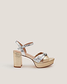 Monsoon Mixed Metallic Platform Heels