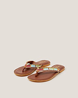 Monsoon Leather Flip Flop Sandals