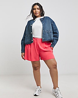 Coral Tailored Linen Look Shorts