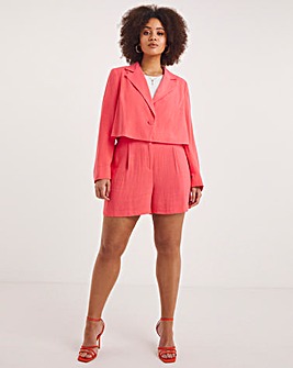 Coral Tailored Linen Look Shorts