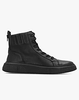 Fly London Erby Black Leather Sporty Ankle Boots