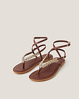Monsoon Bria Crossover Leather Sandals