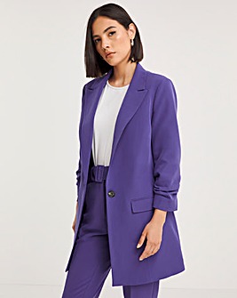 Ruched Sleeve Blazer