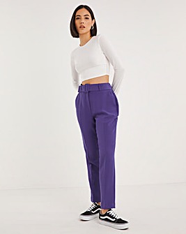 Belted Tailored Cigarette Trousers