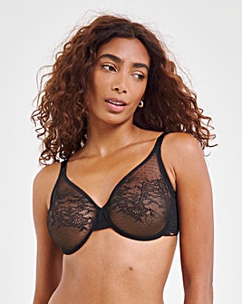 Gossard Glossies Lace Plunge Bra Black