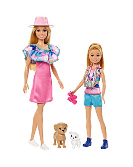 Barbie & Stacie Sister Doll Set with 2 Pet Dogs and Accessories