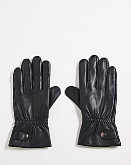 Black Fleece Lined Leather Gloves