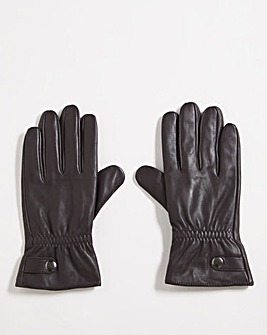 Brown Fleece Lined Leather Gloves