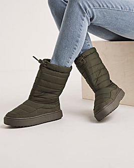 Medina Quilted Nylon Snow Boots Wide Fit