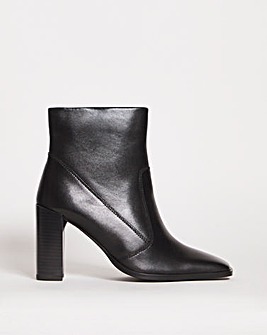 Palencia Leather Square Toe Ankle Boots Wide Fit