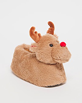 Reindeer Novelty Slippers Wide