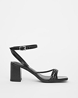 Forli Strappy Assymetric Heeled Sandals Ex Wide Fit