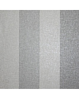 Linen Stripe Grey Wallpaper