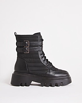 Monza Quilted Nylon Hiker Boots Wide Fit