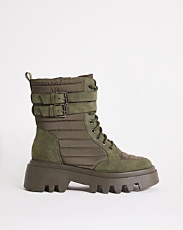 Monza Quilted Nylon Hiker Boots Ex Wide Fit