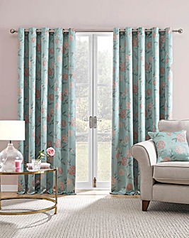 Dahlia Light Filtering Printed Eyelet Curtains