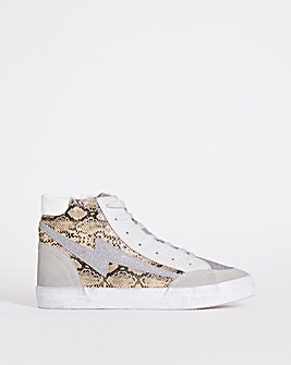 Material Mix Mid Top Trainers Wide