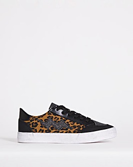 Material Mix Low Cut Trainers Wide