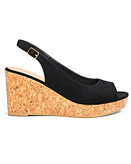 Jojo Basic Cork Wedge Extra Wide EEE Fit