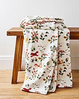 Forest Friends Fleece Throw