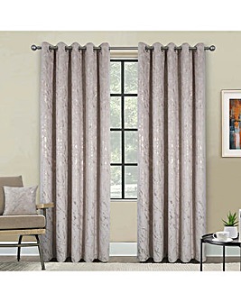 Mabel Embossed Velour Eyelet Curtains