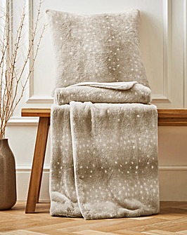 Faux Fur Dotted Animal Throw