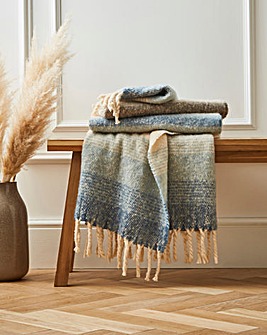 Faux Mohair Stripe Throw