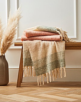 Faux Mohair Stripe Throw