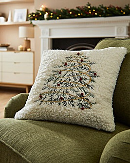 Christmas Pom Pom Teddy Cushion