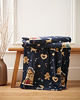 Gingerbread Fleece Throw