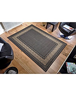 Gel Backed Flatweave Greek Key Rug