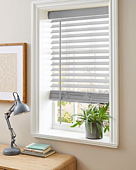 Faux Wood Venetian Blinds Grey 50mm Slats