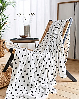 Polka Dot Fleece Throw