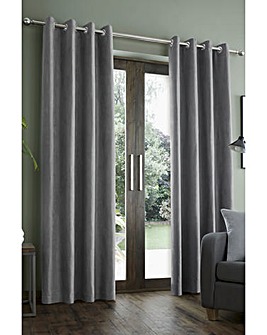 Catherine Lansfield Faux Suede Eyelet Curtains