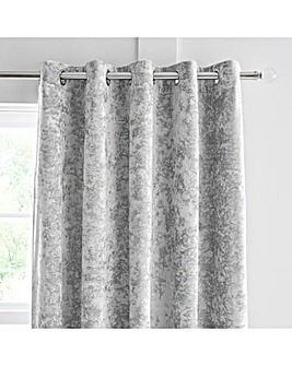 Catherine Lansfield Crushed Velvet Eyelet Curtains