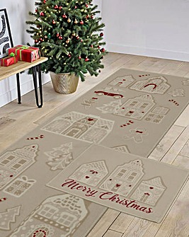 Festive Scene Washable Runner & Doormat Set