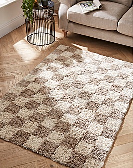 Nomad Shaggy Chequerboard Cosy Rug