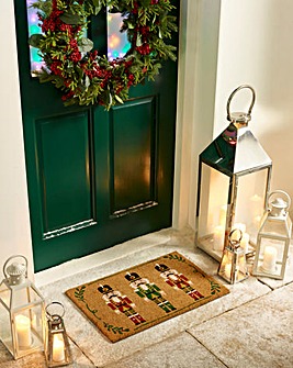 Festive Nutcracker Coir Doormat