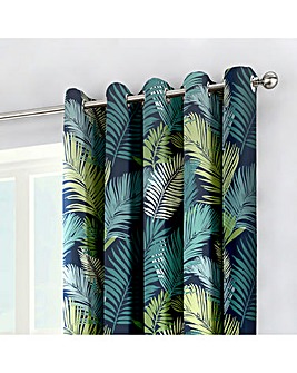 Tropical Pair of Eyelet Curtains