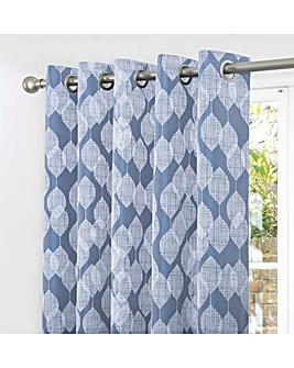 Halo Eyelet Lined Jacquard Curtains