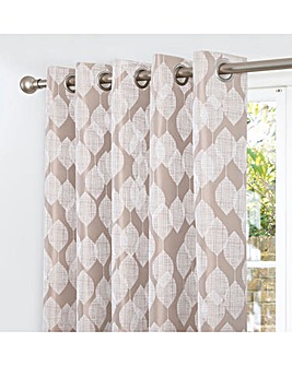 Halo Eyelet Lined Jacquard Curtains