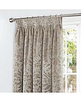 Taylor Damask Velour Pencil Pleat Thermal Curtains